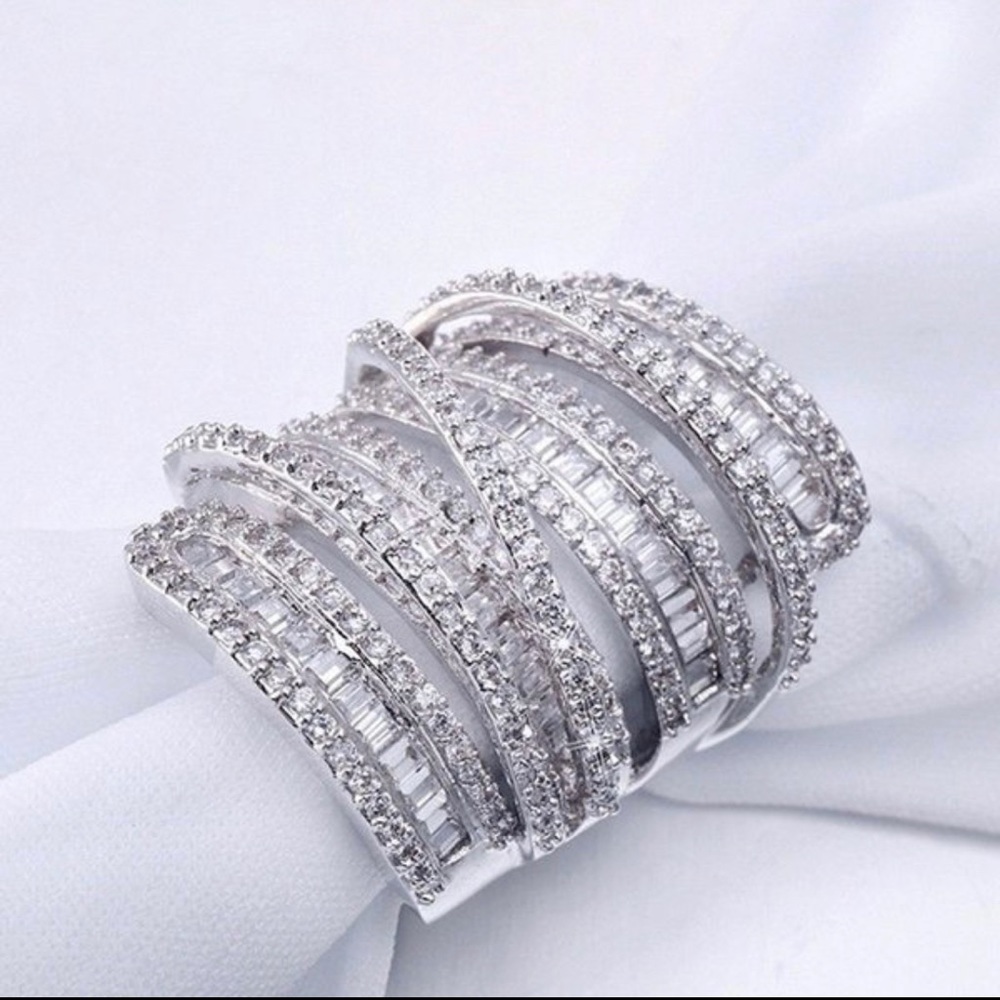 New Sterling Silver Diamond Ring